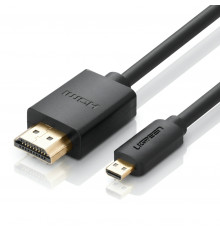 Видеокабель-адаптер | Micro-HDMI на HDMI 4K | UGREEN HD127 | 1.5 метра